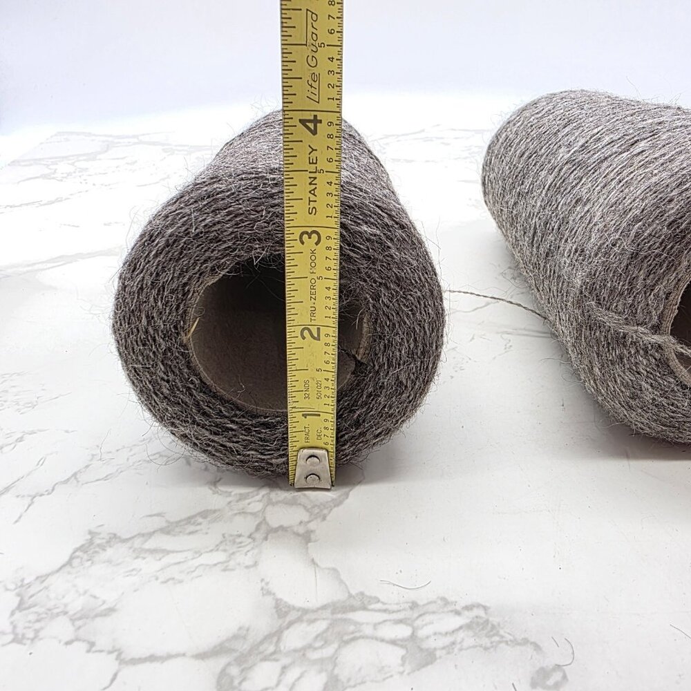 Vintage Mohair Wool Yarn Thread Cone Spool BROWN and skein Euroflax LINEN Thread - Picture 7 of 16